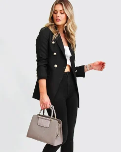 New Belle & Bloom Princess Polina Textured Weave Blazer - Black