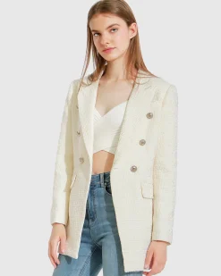 Outlet Belle & Bloom Princess Polina Tweed Blazer - Cream