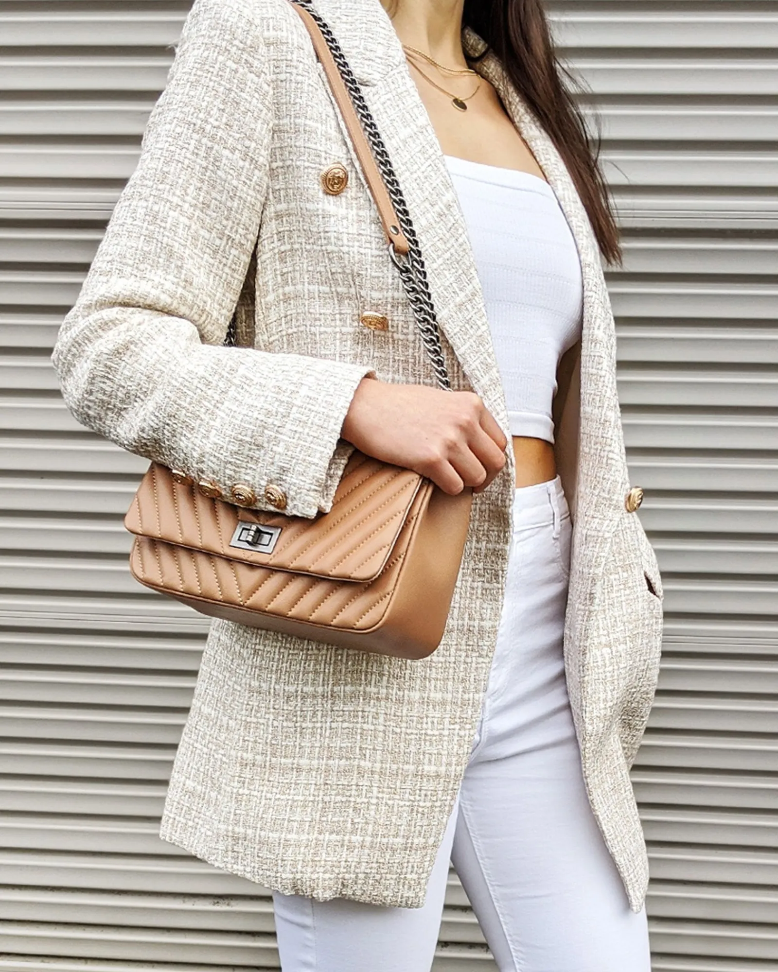 Discount Belle & Bloom Princess Polina Tweed Blazer - Beige Marle BeigeMarle
