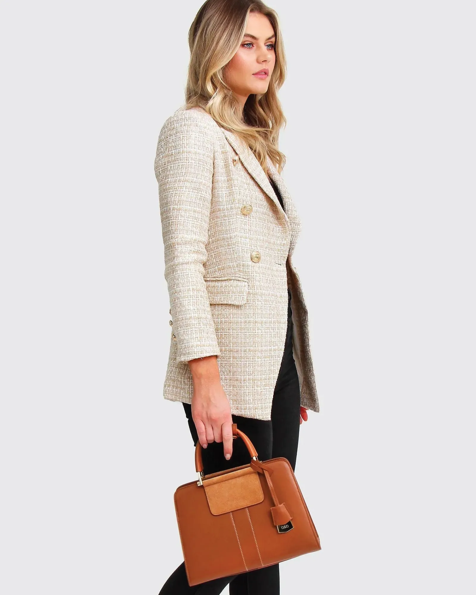 Discount Belle & Bloom Princess Polina Tweed Blazer - Beige Marle BeigeMarle