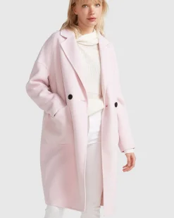 Outlet Belle & Bloom Publisher Double-Breasted Wool Blend Coat - Pale Pink BreastedWoolBlendCoat-PalePink