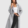 Sale Belle & Bloom Publisher Double-Breasted Wool Blend Coat - Grey Marle BreastedWoolBlendCoat-GreyMarle