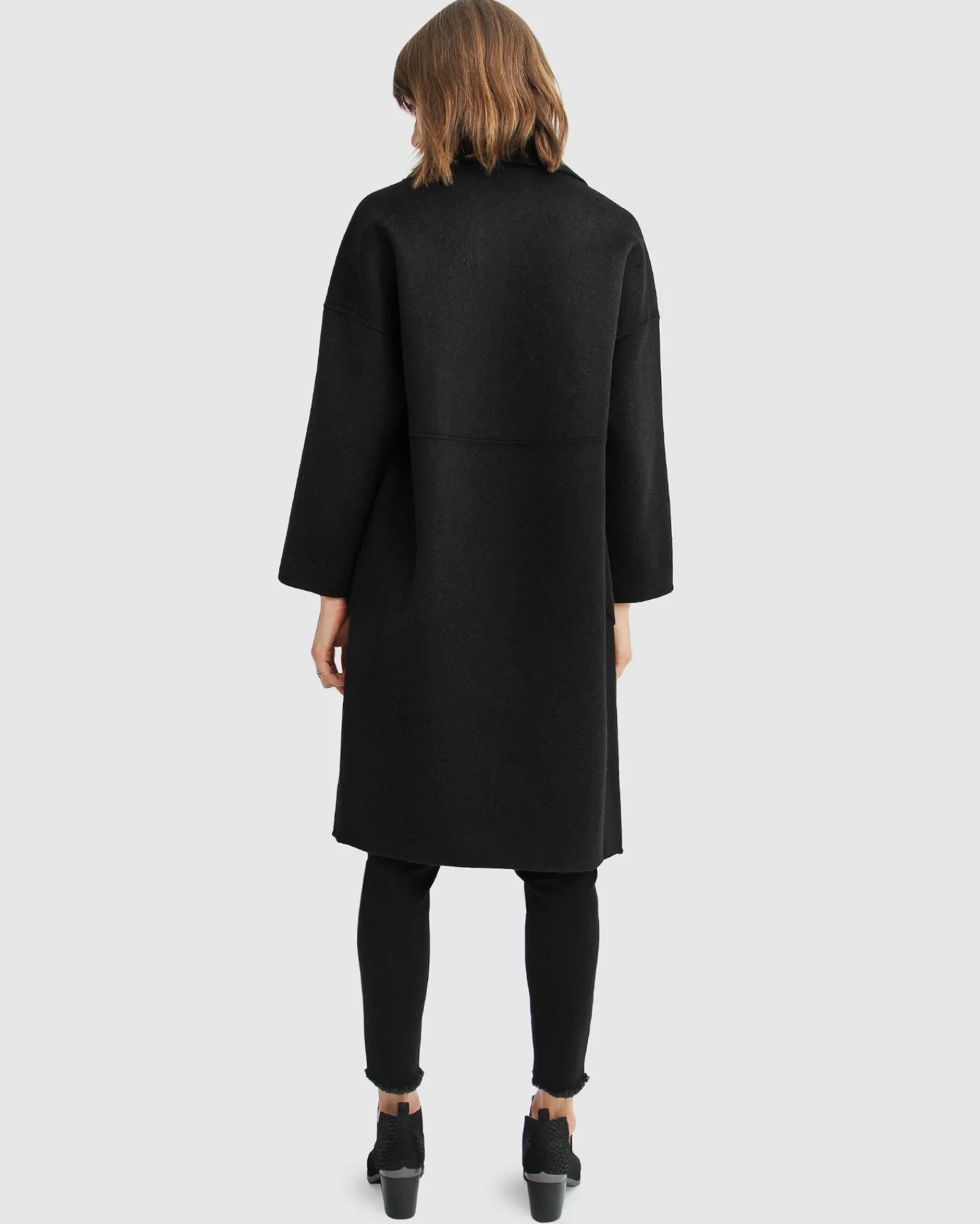 New Belle & Bloom Publisher Double-Breasted Wool Blend Coat - Black BreastedWoolBlendCoat-Black