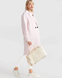 Outlet Belle & Bloom Publisher Double-Breasted Wool Blend Coat - Pale Pink BreastedWoolBlendCoat-PalePink