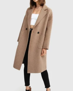 Best Belle & Bloom Publisher Double-Breasted Wool Blend Coat - Oat BreastedWoolBlendCoat-Oat