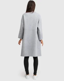 Sale Belle & Bloom Publisher Double-Breasted Wool Blend Coat - Grey Marle BreastedWoolBlendCoat-GreyMarle