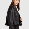 Hot Belle & Bloom Reload Draped Leather Look Jacket - Black