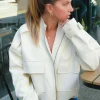 Discount Belle & Bloom Reload Draped Leather Look Jacket - Cream