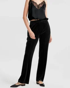 Online Belle & Bloom Reverie Velvet Pant - Black