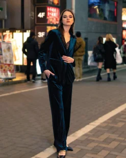 Fashion Belle & Bloom Reverie Velvet Pant - Dark Teal DarkTeal