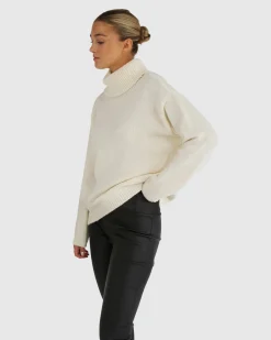 Hot Belle & Bloom Right Here Waiting Open Back Knit - Cream