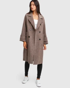 Fashion Belle & Bloom Rumour Has It Oversized Wool Blend Coat - Walnut