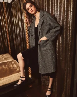 Hot Belle & Bloom Rumour Has It Oversized Wool Blend Coat - Charcoal