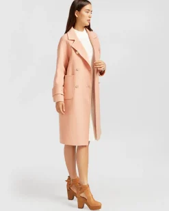 Discount Belle & Bloom Rumour Has It Oversized Wool Blend Coat - Peach Fizz PeachFizz