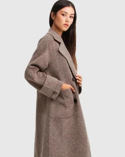 Fashion Belle & Bloom Rumour Has It Oversized Wool Blend Coat - Walnut