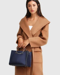 Best Belle & Bloom Runaway Wool Blend Robe Coat - Dark Camel DarkCamel