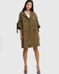 Fashion Belle & Bloom Russian Romance Oversized Trench Coat - Military