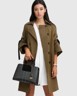 Fashion Belle & Bloom Russian Romance Oversized Trench Coat - Military