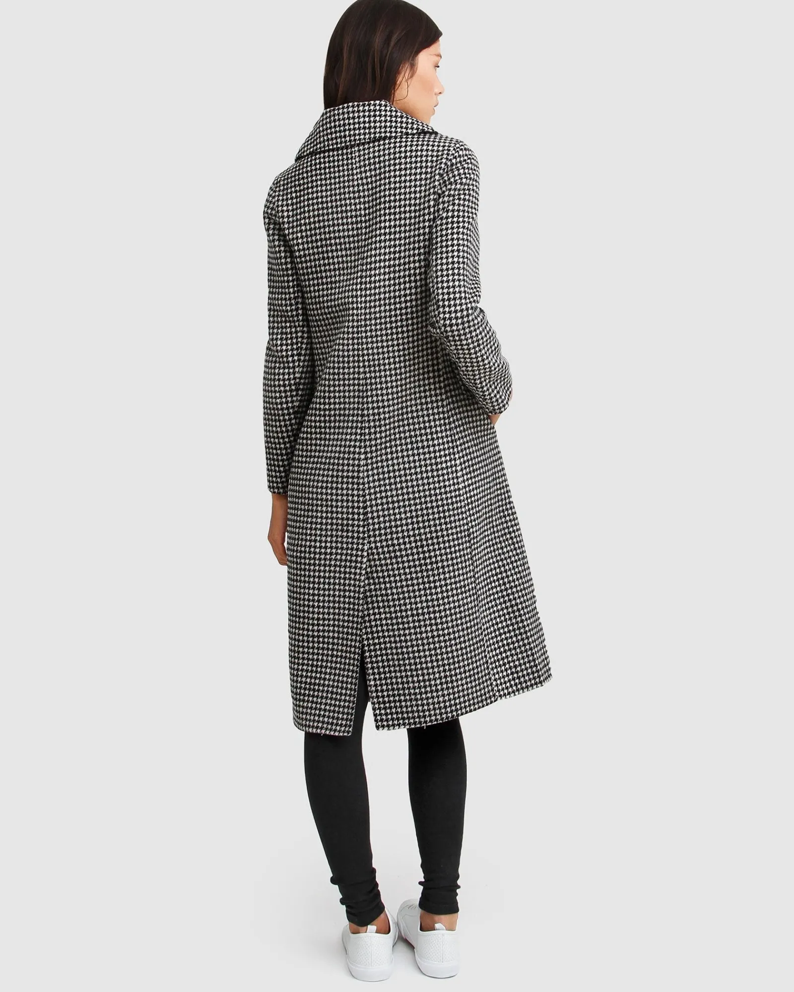 New Belle & Bloom Save My Love Wool Coat - Black & White Check Black&WhiteCheck