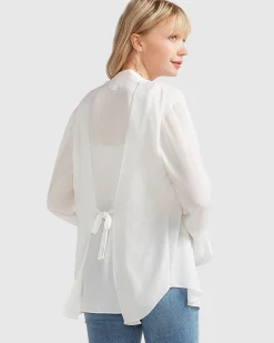 Clearance Belle & Bloom Sheer Genius Lightweight Blazer - White
