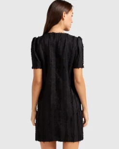 Hot Belle & Bloom Star Child Textured Mini Dress - Black