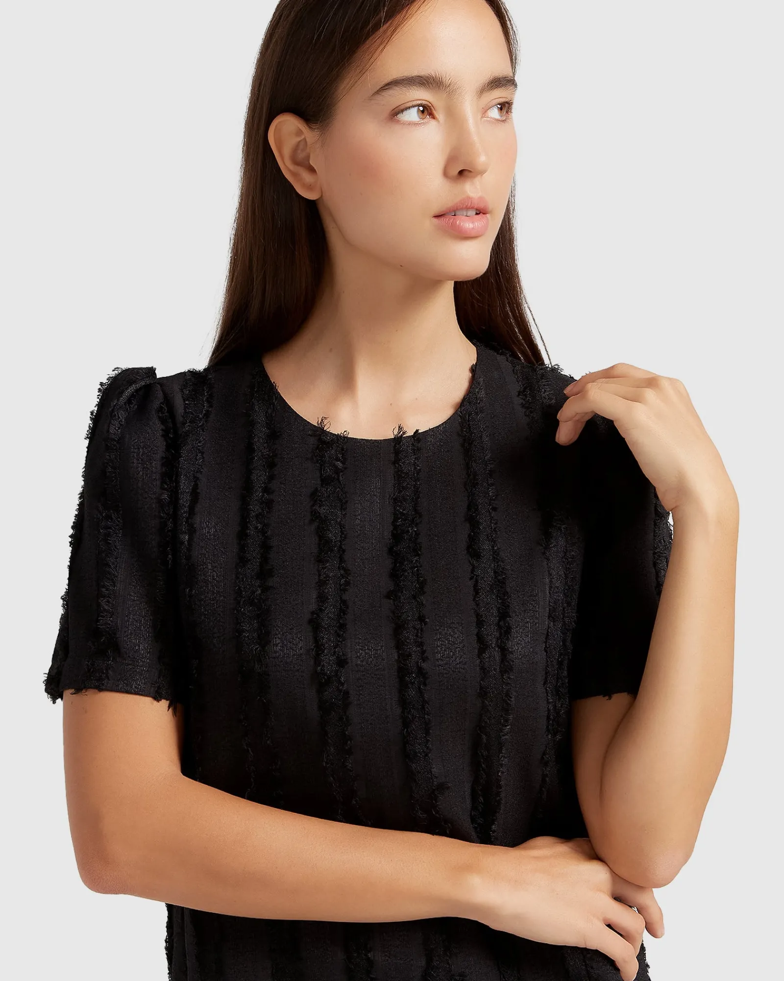 Hot Belle & Bloom Star Child Textured Mini Dress - Black