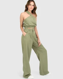 Best Belle & Bloom State of Play Wide Leg Pant - Army Green ArmyGreen