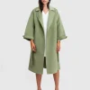 Outlet Belle & Bloom Stay Wild Oversized Wool Coat - Grass