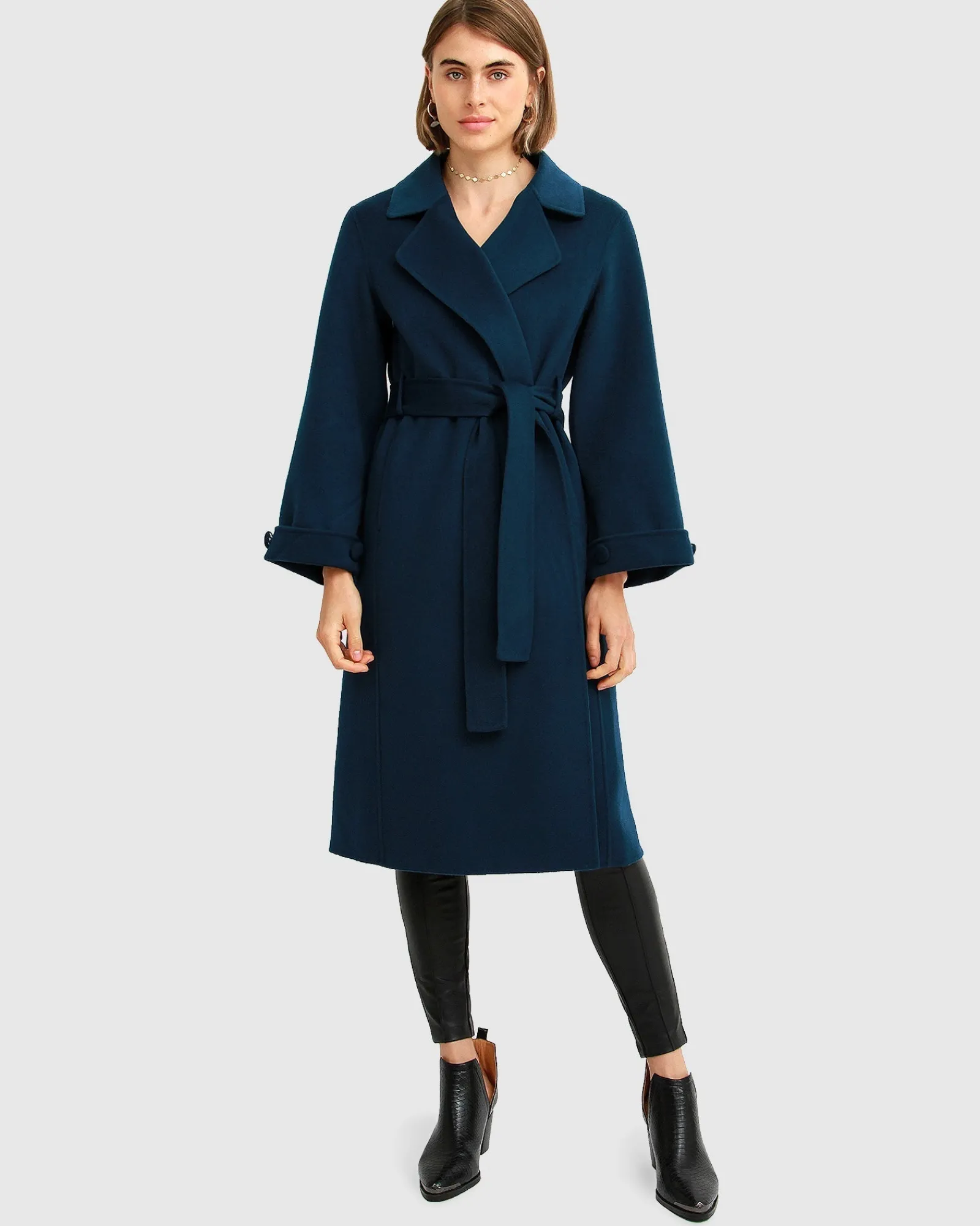 Fashion Belle & Bloom Stay Wild Oversized Wool Coat - Dark Teal DarkTeal