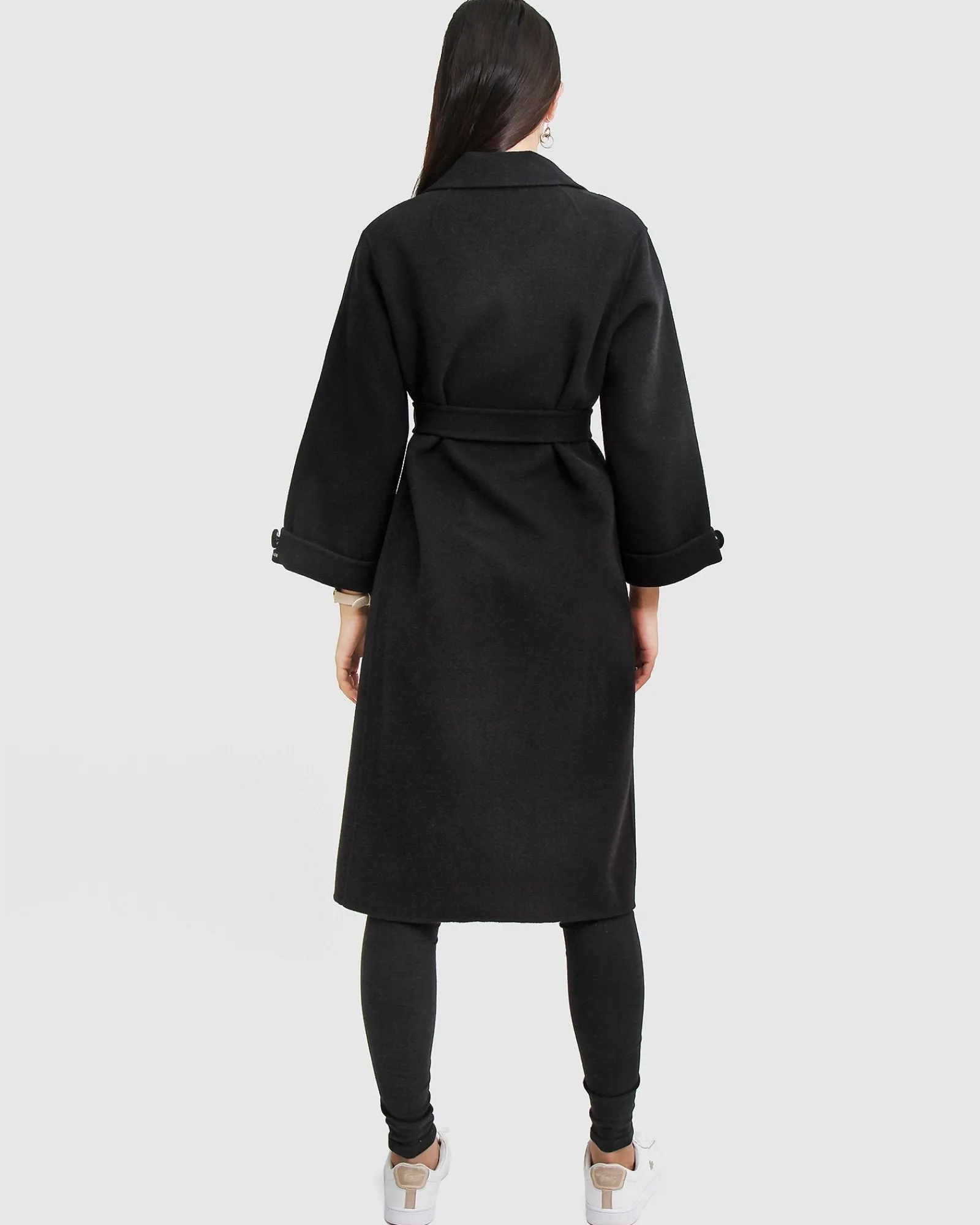 Online Belle & Bloom Stay Wild Oversized Wool Coat - Black