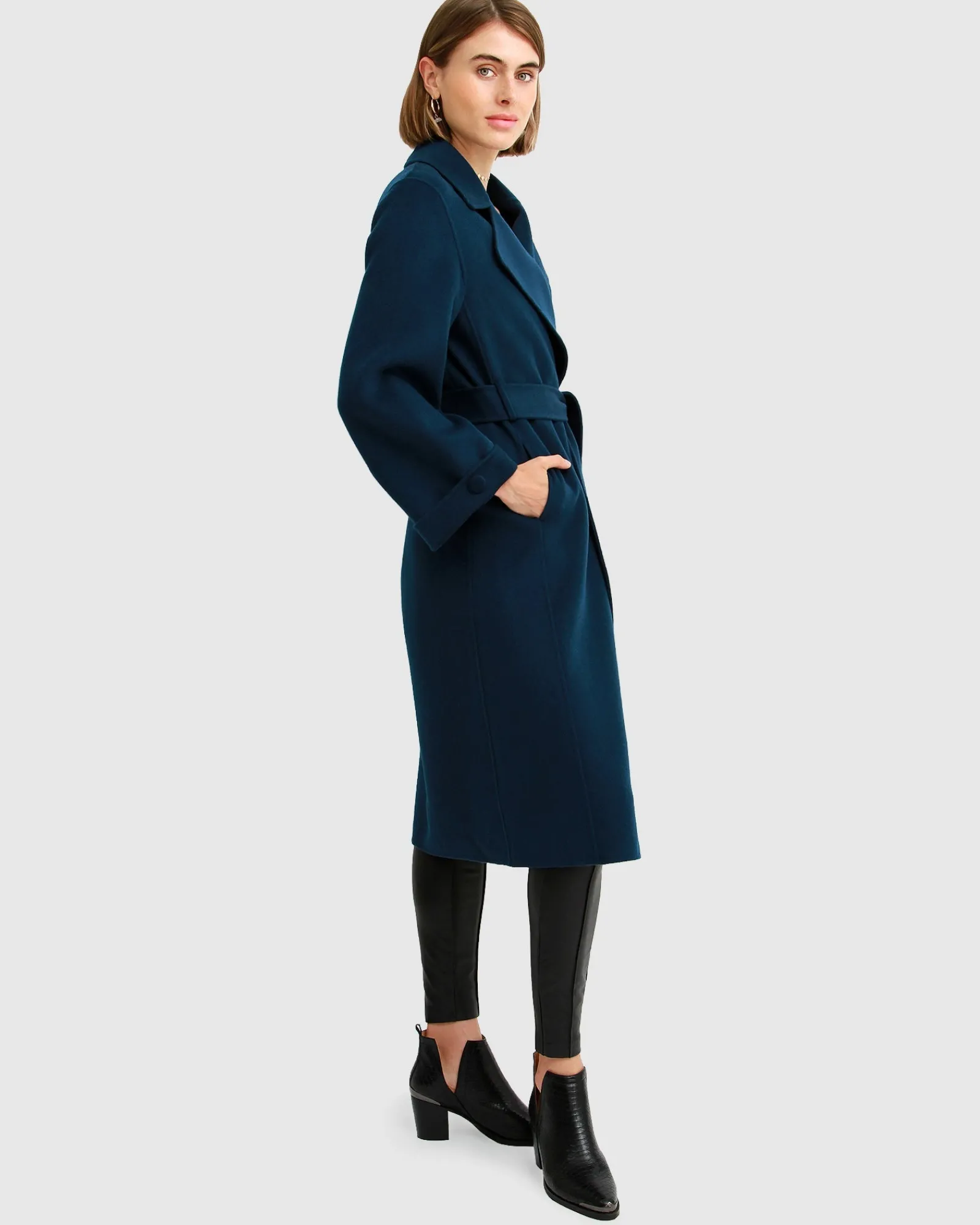 Fashion Belle & Bloom Stay Wild Oversized Wool Coat - Dark Teal DarkTeal