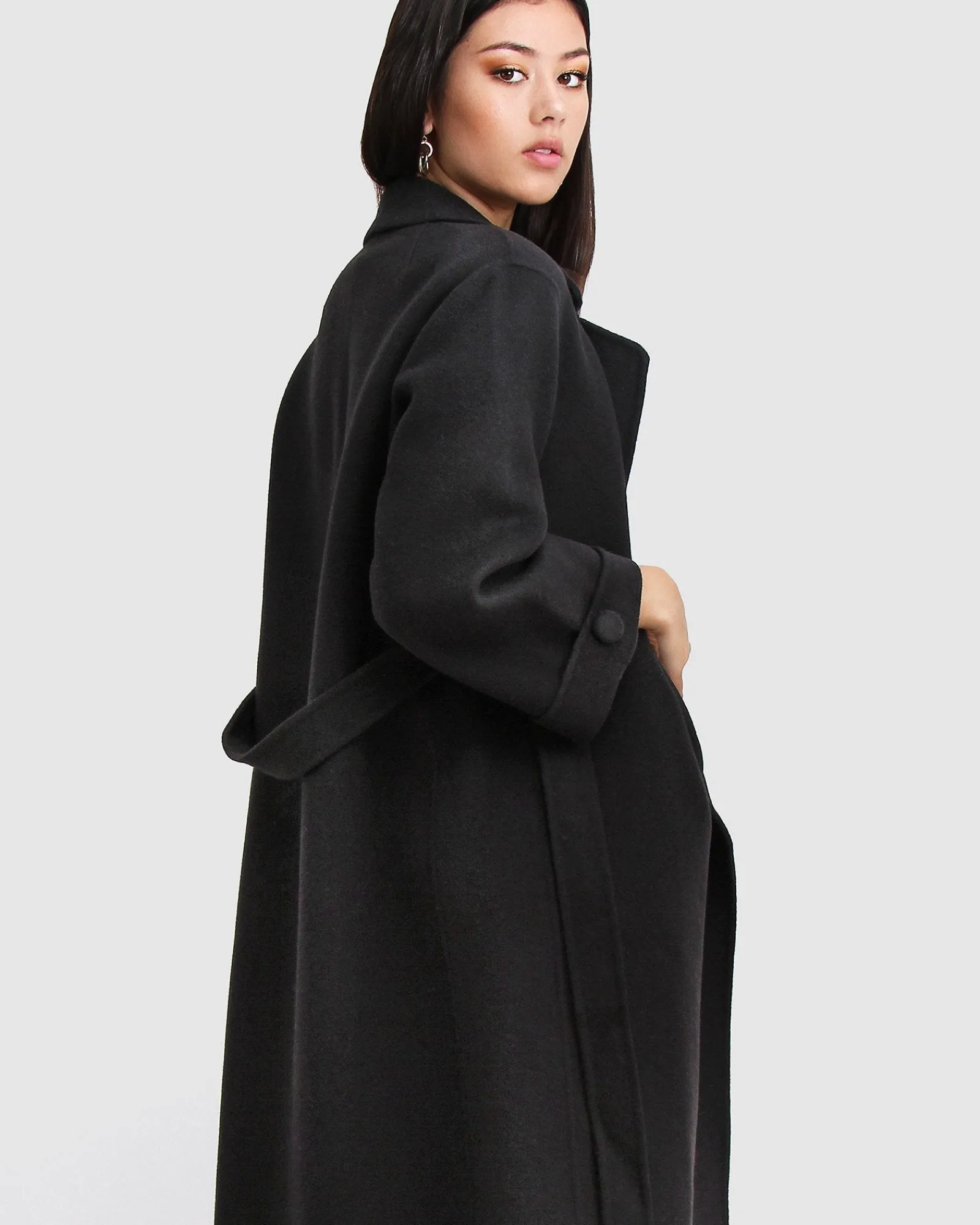 Online Belle & Bloom Stay Wild Oversized Wool Coat - Black