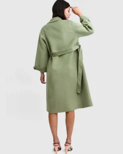 Outlet Belle & Bloom Stay Wild Oversized Wool Coat - Grass