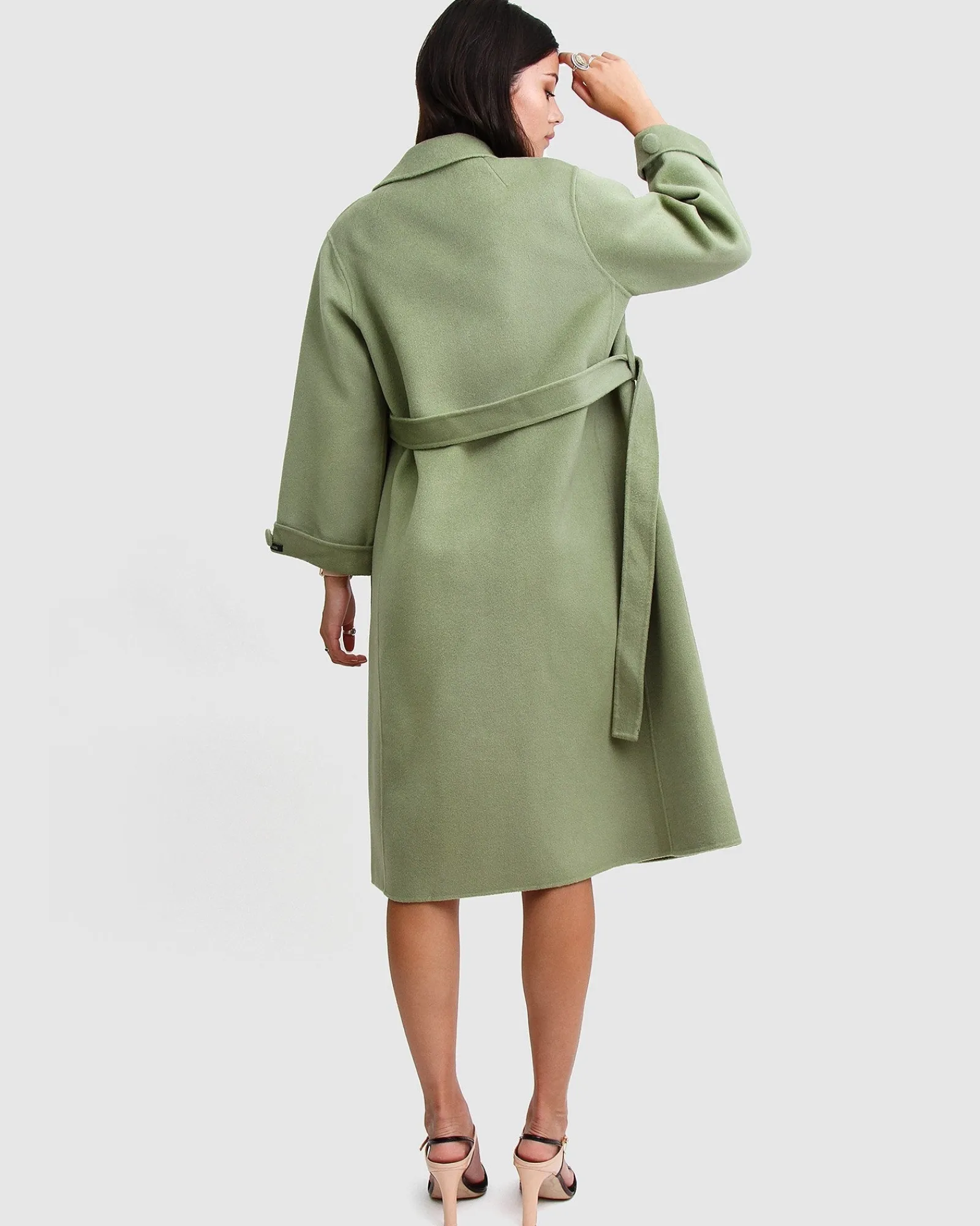 Outlet Belle & Bloom Stay Wild Oversized Wool Coat - Grass