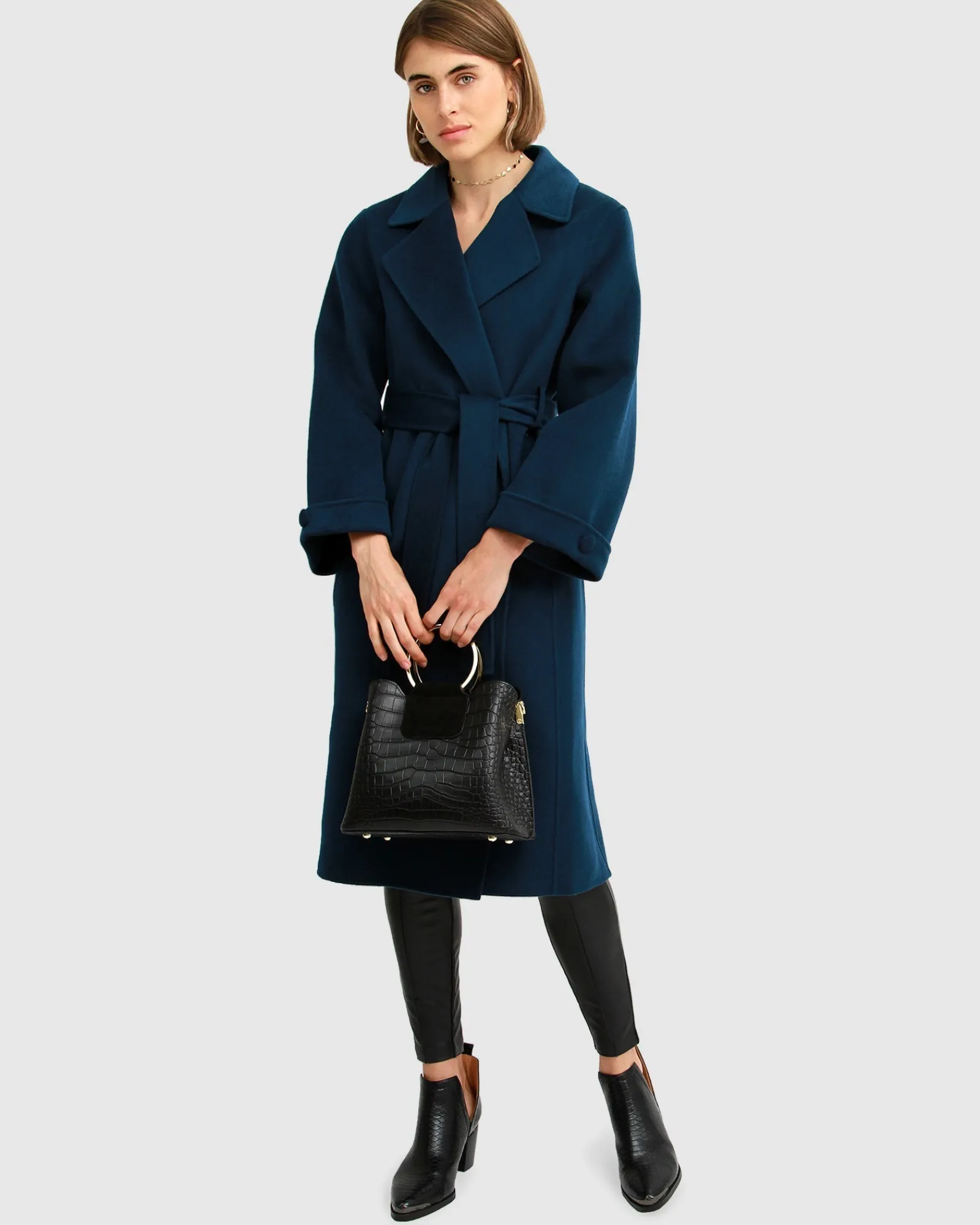 Fashion Belle & Bloom Stay Wild Oversized Wool Coat - Dark Teal DarkTeal