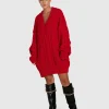 Online Belle & Bloom Still The One Chunky Oversize Knit - Red