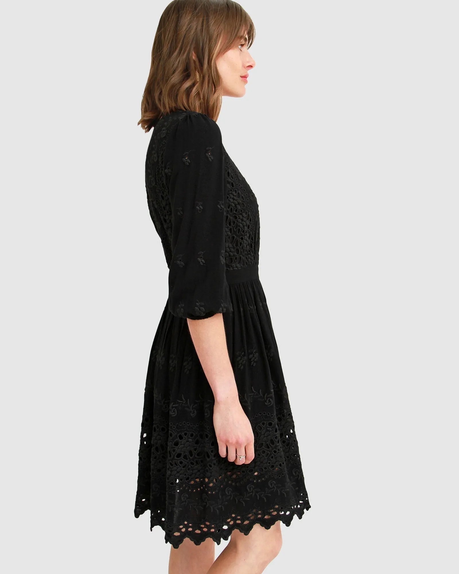 Online Belle & Bloom Sweet Talk Eyelet Mini Dress - Black