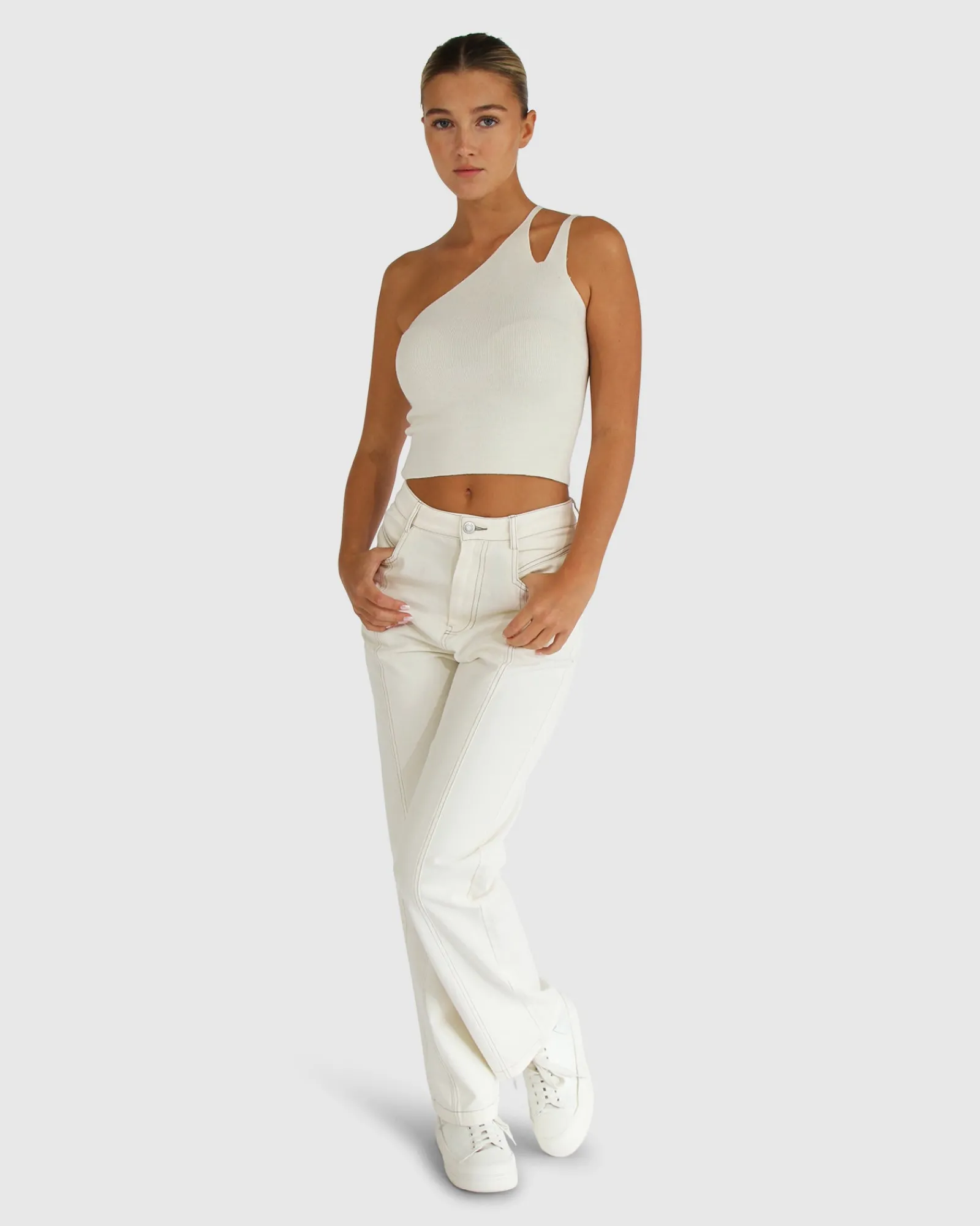 New Belle & Bloom Symphony Double Strap Knit Crop - Cream