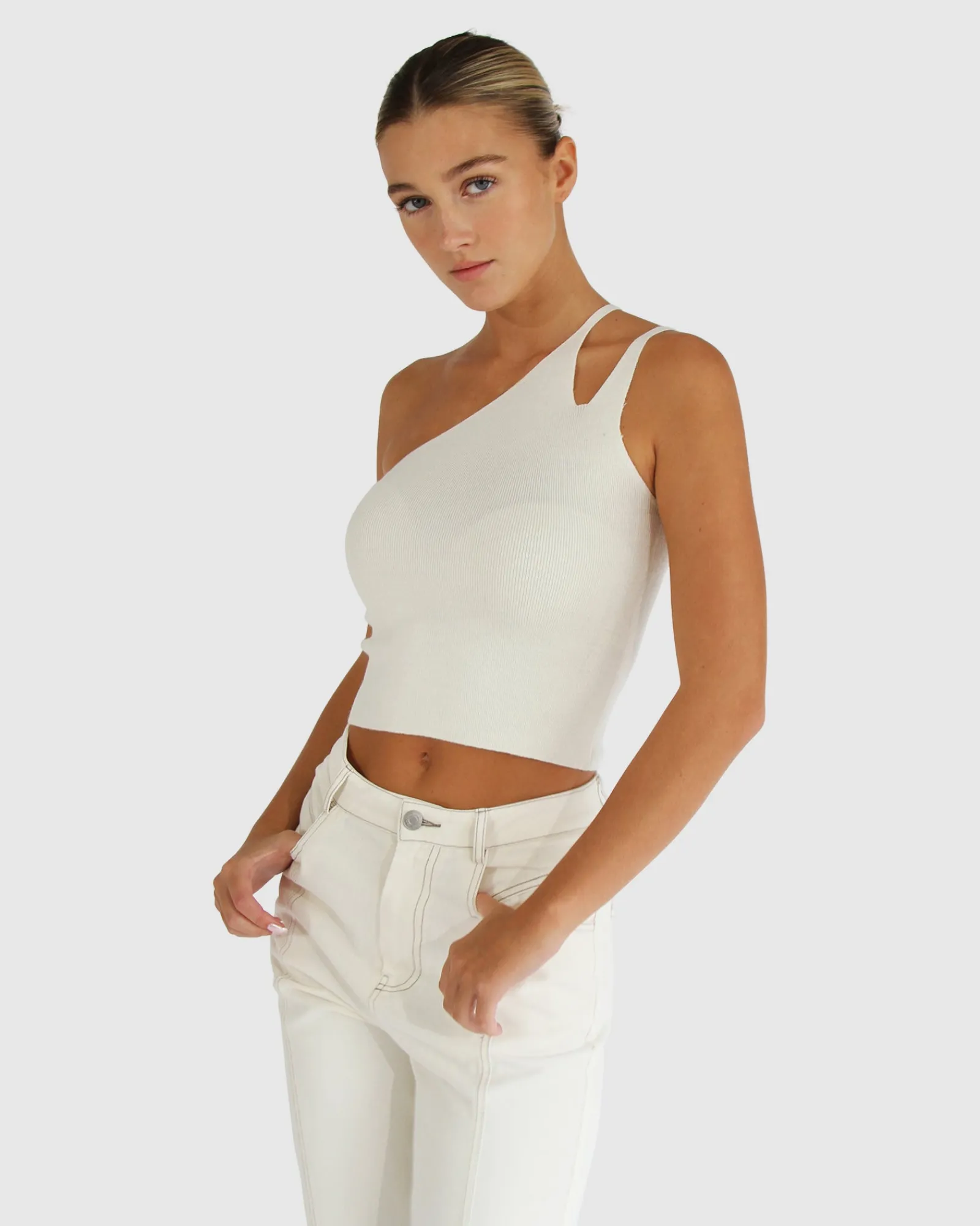 New Belle & Bloom Symphony Double Strap Knit Crop - Cream