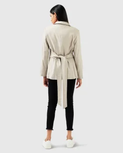 Sale Belle & Bloom Synergy Wrap Blazer - Warm Grey WarmGrey
