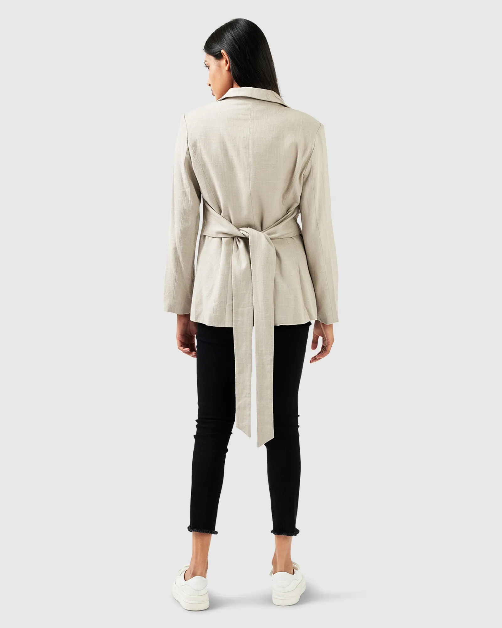 Sale Belle & Bloom Synergy Wrap Blazer - Warm Grey WarmGrey