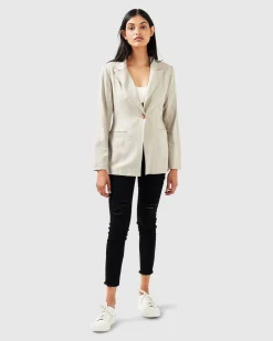 Sale Belle & Bloom Synergy Wrap Blazer - Warm Grey WarmGrey