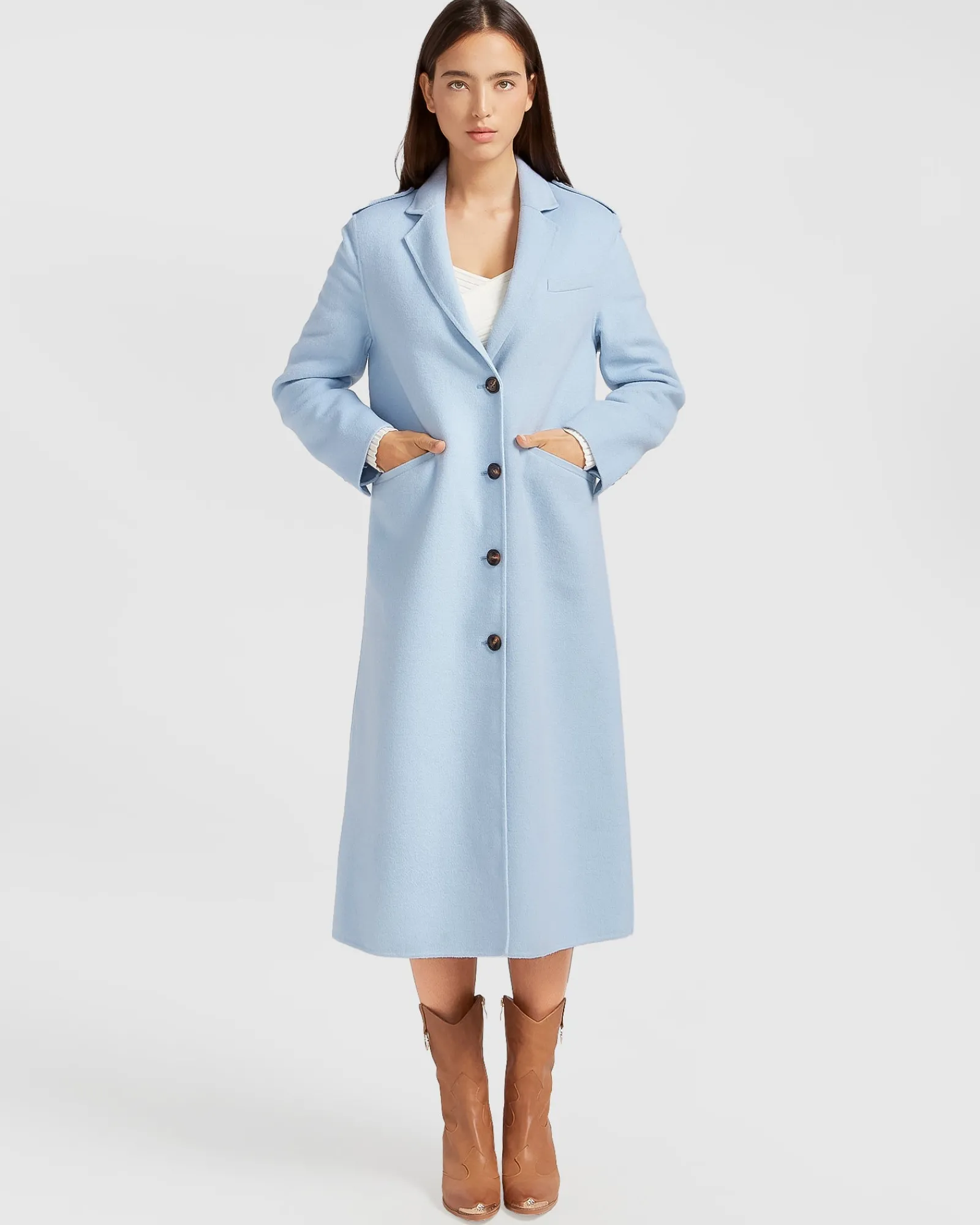 Best Belle & Bloom Tainted Love Longline Coat - Sky Blue SkyBlue