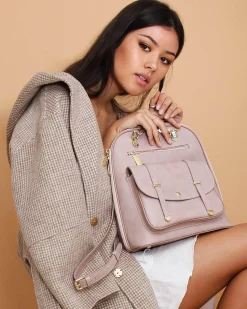 Hot Belle & Bloom 5th Ave Leather Backpack - Dusty Pink DustyPink
