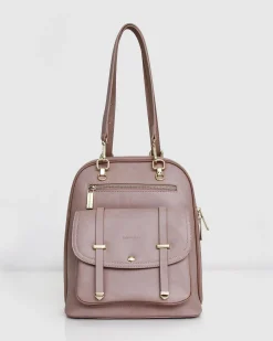 Hot Belle & Bloom 5th Ave Leather Backpack - Dusty Pink DustyPink