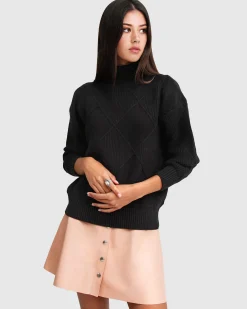 Outlet Belle & Bloom The Academy Turtleneck Jumper - Black