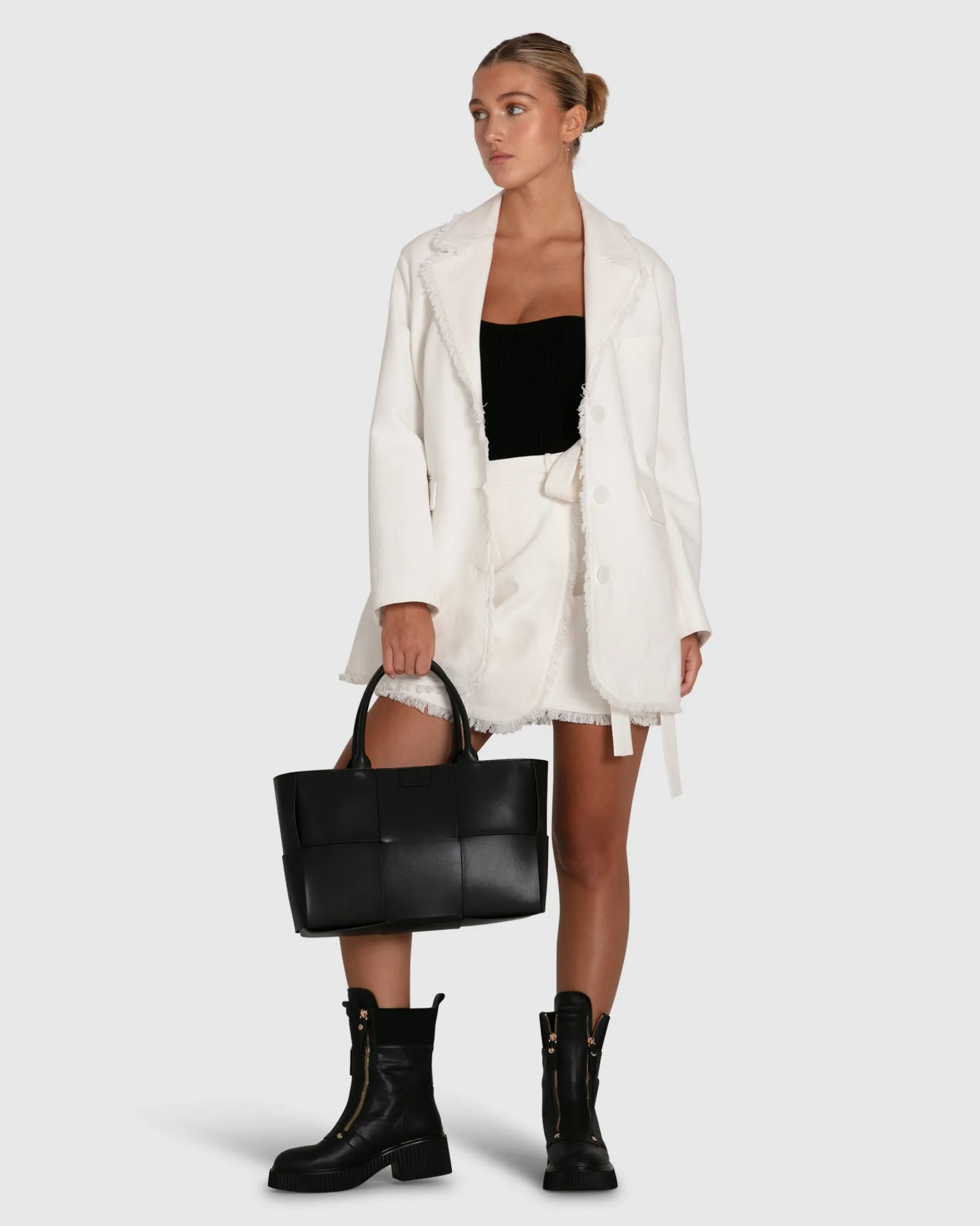Sale Belle & Bloom There She Goes Frayed Edge Skirt - Cream