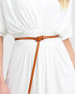 Fashion Belle & Bloom Tie The Knot Leather Belt - Brown