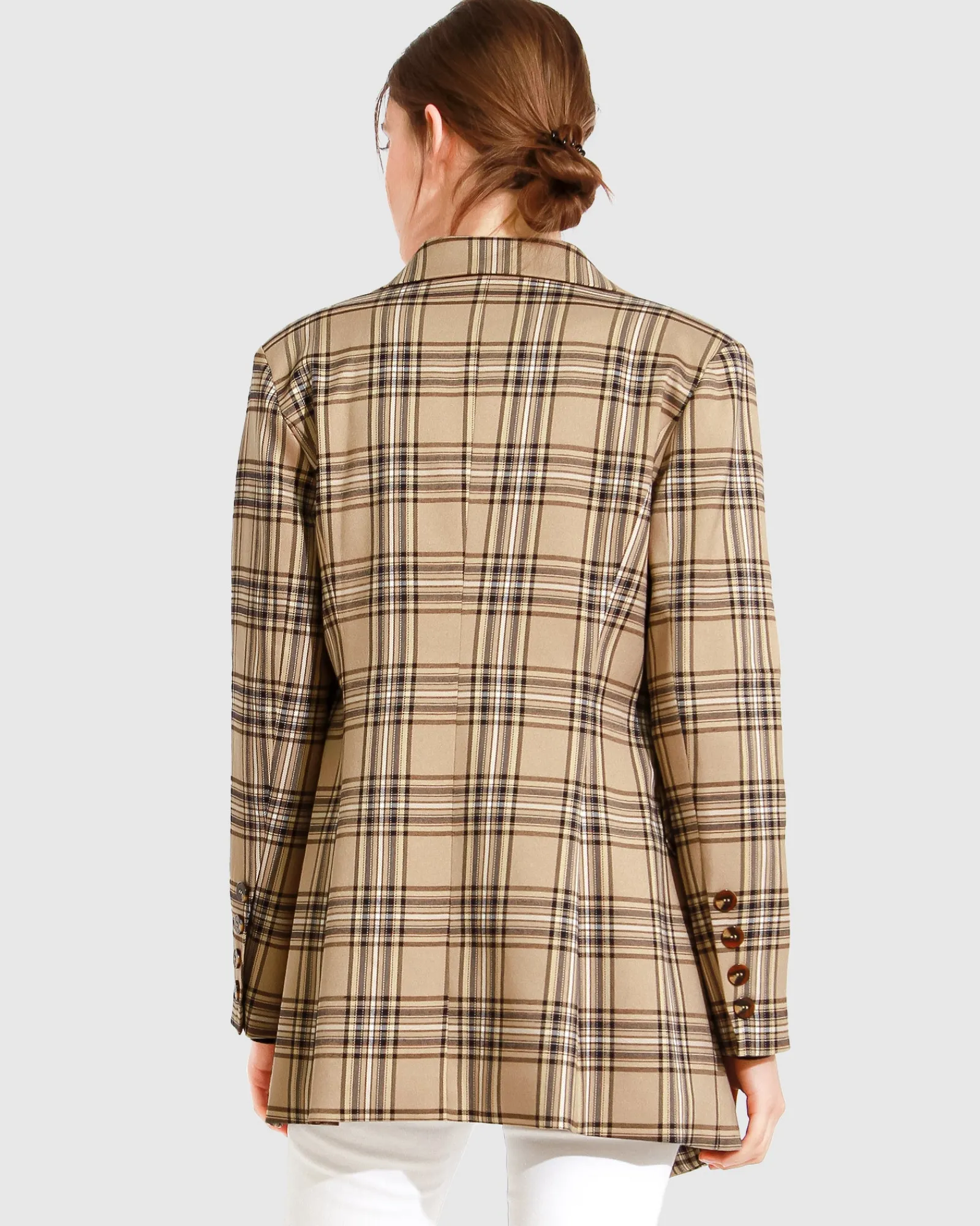 Hot Belle & Bloom Too Cool For Work Plaid Blazer - Camel