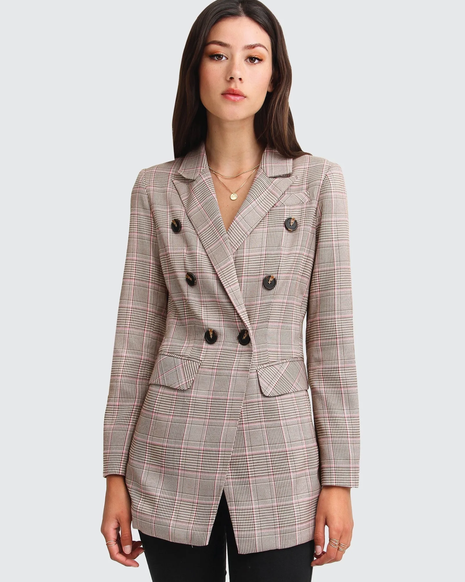 Outlet Belle & Bloom Too Cool For Work Plaid Blazer - Brown